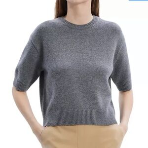 Theory grey cropped Sweater
